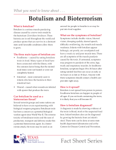 Botulism and Bioterrorism - Texas Department of State Health Services