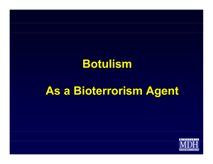 Botulism as a Bioterrorism Agent
