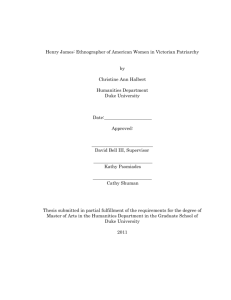 Henry James: Ethnographer of American Women in
