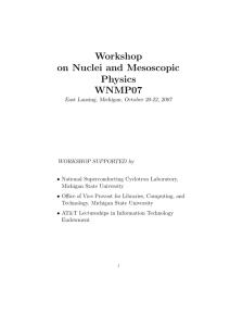 Workshop on Nuclei and Mesoscopic Physics WNMP07