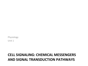 CELL SIGNALING: CHEMICAL MESSENGERS AND SIGNAL