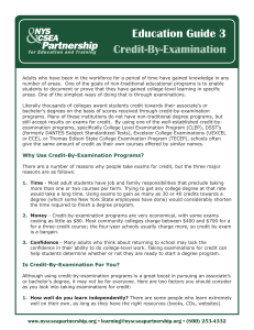 Education Guide 3 Credit-By-Examination
