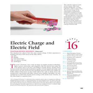 Ch 16) Electric Charge and Electric Field