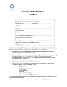 Currency Choice Best Rate Claim Form & Customer Declaration
