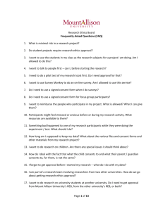 Page 1 of 13 Research Ethics Board Frequently Asked Questions