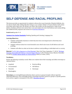 self-defense and racial profiling - Anti