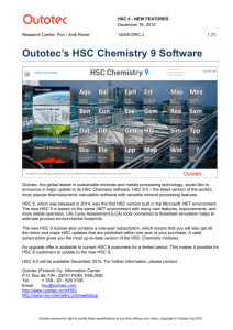 Outotec's HSC Chemistry 9 Software