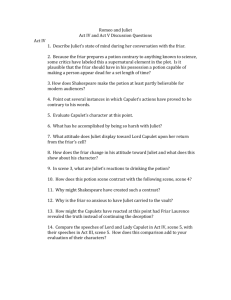 Romeo and Juliet Act IV and Act V Discussion Questions Act IV 1. Des