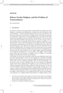Kelsen, Secular Religion, and the Problem of Transcendence