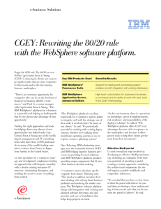 CGEY: Rewriting the 80/20 rule with the WebSphere software
