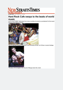 Hard Rock Cafe sways to the beats of world music