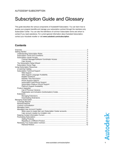 Subscription Guide and Glossary