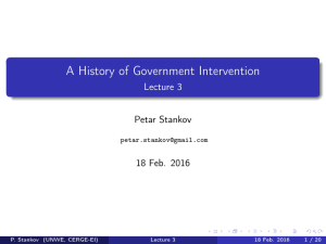 A History of Government Intervention - Lecture 3 - cerge-ei