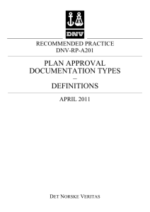 DNV-RP-A201: Plan Approval Documentation Types – Definitions