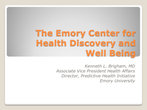 The Emory Center for Health Discovery and Well