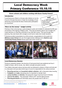 Local Democracy Week Primary Conference