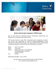 DeVry University's Summer STEM Camp