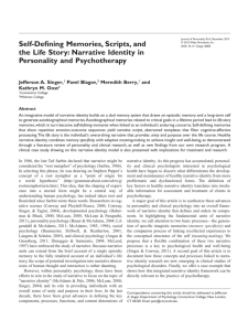 SelfDefining Memories, Scripts, and the Life Story: Narrative Identity
