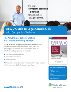 Brochure on the ALWD Guide to Legal Citation.