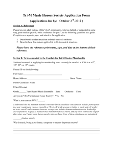 Tri-M Music Honors Society Application Form (Applications due by