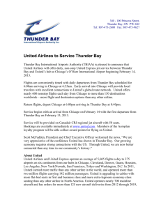 United Airlines to Service Thunder Bay