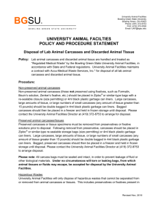 university animal facilties policy and procedure statement