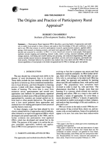 The Origins and Practice of Participatory Rural Appraisal*