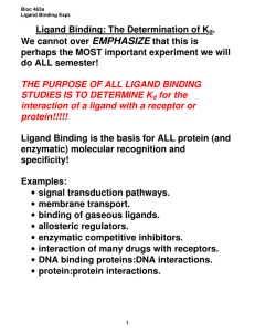 Ligand Binding: The Determination of Kd. We cannot over
