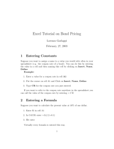 Excel Tutorial on Bond Pricing