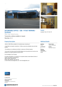 AFFORDABLE OFFICE - CBD - FITOUT REMAINS