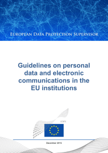 Guidelines on personal data and electronic communications in the