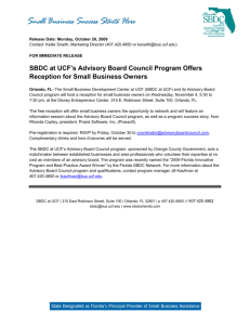 SBDC at UCF's Advisory Board Council Program Offers Reception