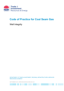 Code of Practice for Coal Seam Gas Well Integrity