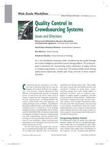 Quality Control in Crowdsourcing Systems