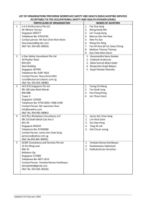 List of WSH auditing organisations and WSH auditors