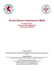 Brunel Balance Assessment (BBA)