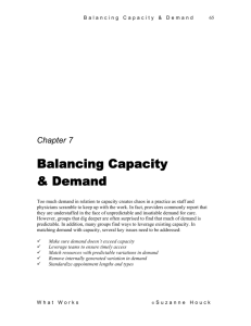Balancing Capacity & Demand