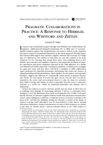 Pragmatic Collaborations in Practice