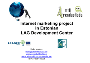 Internet marketing project in Estonian LAG Development Center