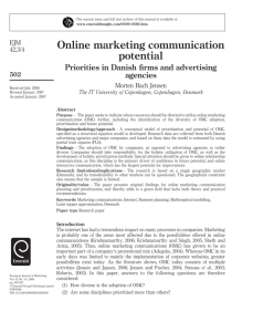 Online marketing communication potential
