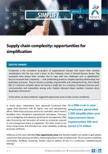 Supply chain complexity: opportunities for simplification
