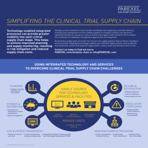 siMPlifying tHe clinical tRial suPPly cHain