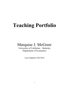 Teaching Portfolio - Marquise J. McGraw