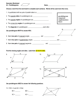 worksheet geometry parallelogram parallelograms answers properties grade math 2nd chapter packet studylib excel db