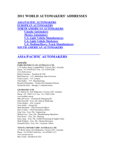 2005 world automakers' addresses