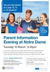 The University of Notre Dame Australia – Parent Information