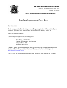 Storefront Improvement Cover Sheet