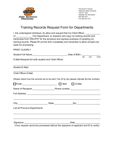 Training Records Request Form for Departments