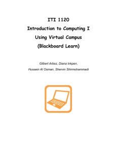 ITI 1120 Introduction to Computing I Using Virtual Campus