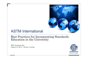 Best Practices for Incorporating Standards Education in the